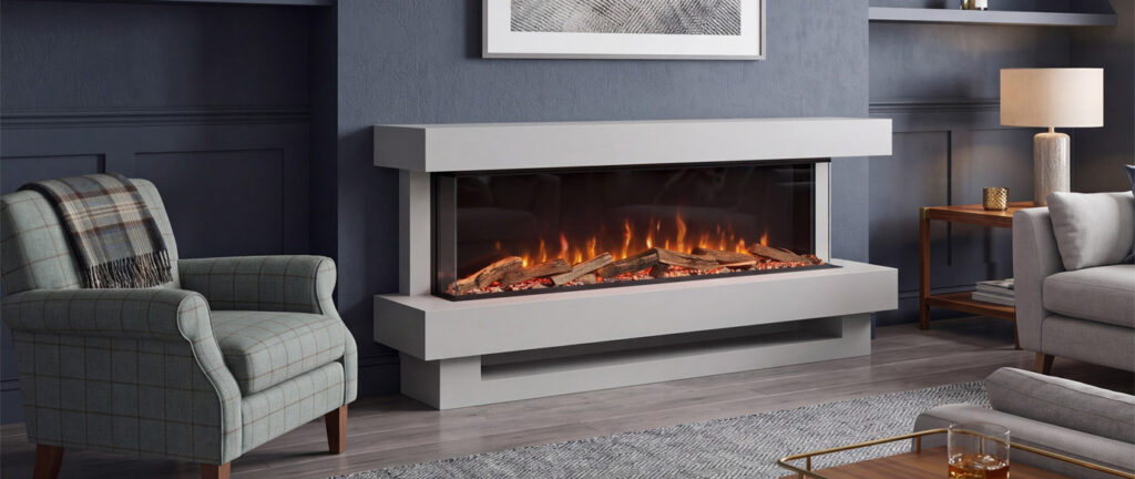 Ensemble de cheminée électrique Hawkesbury 1800 avec foyer slimline 1500