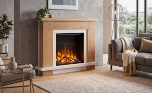 Lifestyle image of the Hidcote suite in white and oak