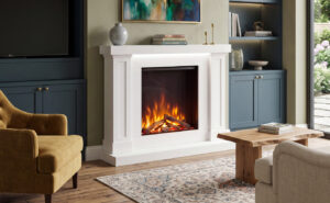 Sherwood electric fire with realistic flame effect and real wood logs