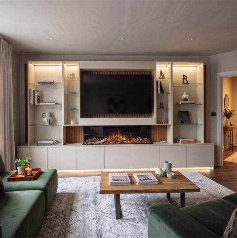 Kingston large TV media wall unit shown in living space